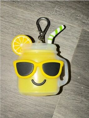 Bath and body sanitizer holder Yellow Lemonade Jar Keychain